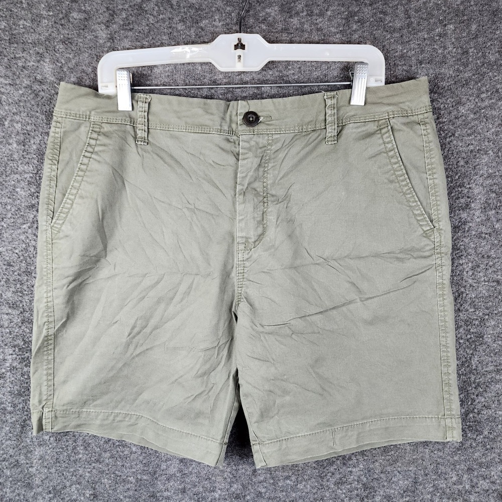Aeropostale Chino Shorts Mens 34 Olive Green Cotton Twill Casual LXMAVT125